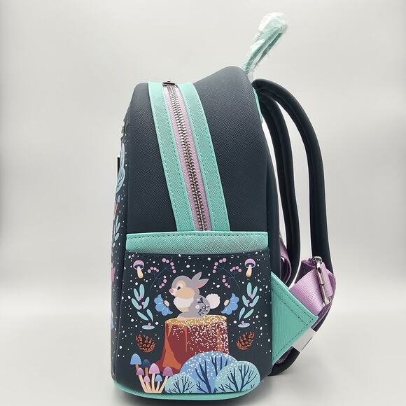 Loungefly Disney Bambi Folk Floral Green Mini Backpack Bag New - Picture 6 of 10